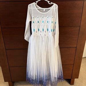 Trish Scully Princess Elsa White and Blue Long Sleeve Dress-Up dress. Size 6.